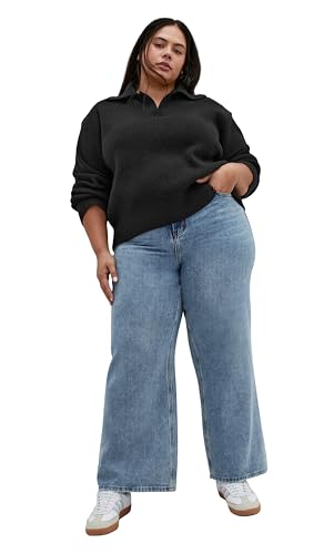City Chic Women's Plus Size Sweater-Star Alley, Black, 14