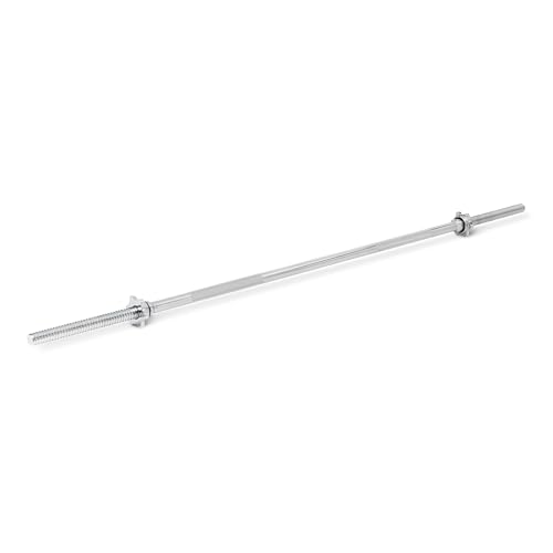 Amazon Basics Standard 60" Straight Barbell Bar, 1" Diameter, Chrome
