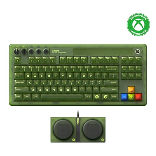 8BitDo Retro 87 Mechanical Keyboard with RGB Backlight, Bluetooth/2.4G/USB-C Hot Swappable Wireless Gaming Keyboard for Windows and Android - Xbox Edition (Officially Licensed)