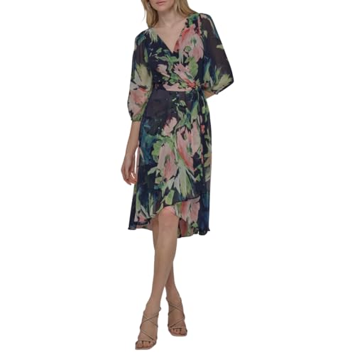 DKNY Women's Dress, Navy Multi, 4