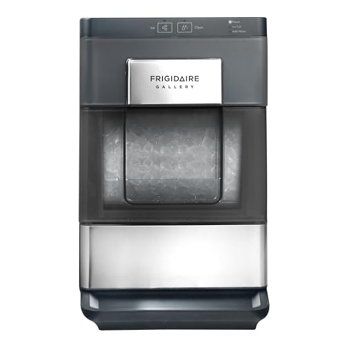 Frigidaire Gallery, 33 Lbs. Countertop Ice Maker, Nugget Shaped Ice, Stainless Steel Trim, Black
