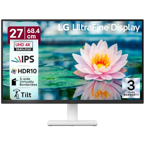 LG 27US500 68.4 cm (27 Inch) Ultra HD 4K (3840x2160) IPS Monitor with 60Hz, 5ms (GtG) HDR10, Flicker Safe, Reader Mode, 2xHDMI, Anti-Glare, 3-Side Vir