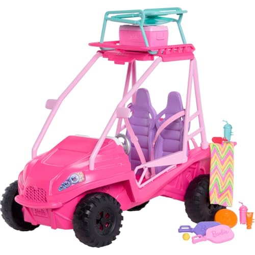 Barbie Mysteries: Beach Detectives Playset with Beach Buggy Toy Car & 10+ Accessories, Including Beach Chair & Towel