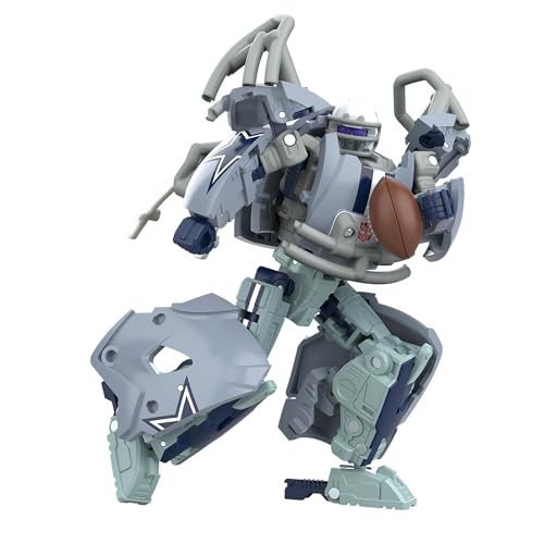 Transformers NFL Dallas Cowboys Starblitz 5.5-Inch Action Figure Changes from Robot to Helmet, Football Toys for Ages 8+