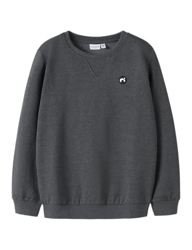 (-41%) Name IT Jungen Nkmvimo Ls Sweat Bru Noos, Dark Grey Melange, 158-164 EU