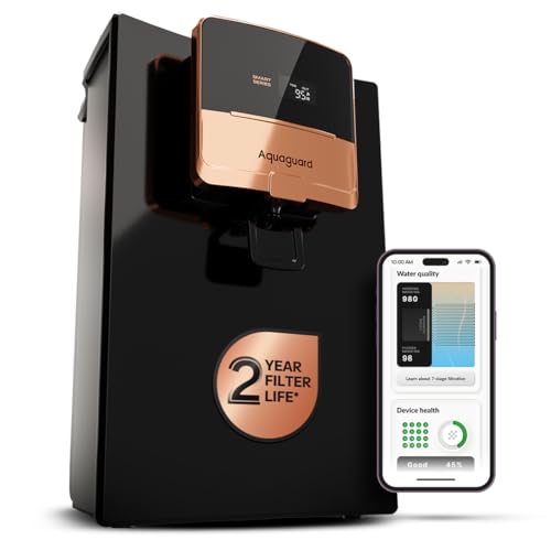 Aquaguard Ritz Pro RO+UV+Copper Water Purifier I Stainless Steel Tank | 2 year filter life | SMART Purifier | TDS Display | FilterLife & Water In take