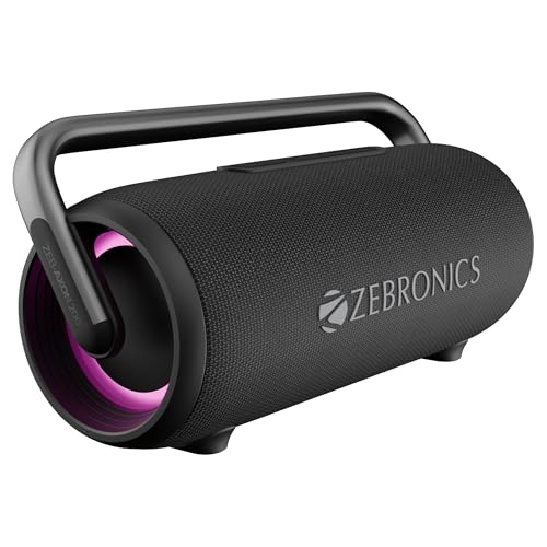 ZEBRONICS AXON 200 Portable Party Bluetooth Speaker, 180W RMS, 5 Drivers + 2 Passive Radiators, Z-Sync Mode, IPX6, Upto 10 Hours Playback, Rapid Charg