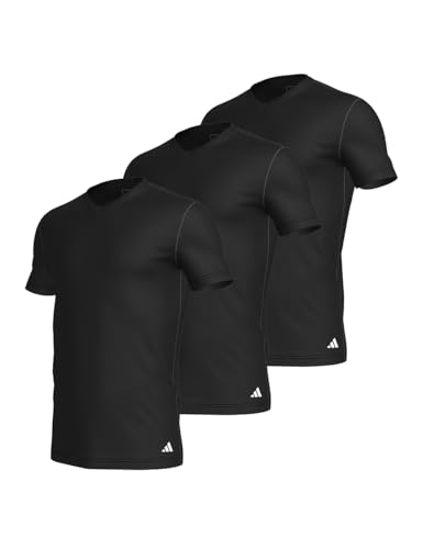 (-22%) adidas Herren Kurzarm Unterhemd (3 Pack) V- Ausschnitt T- Shirt