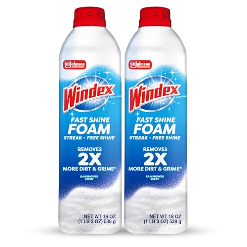 Windex Fast Shine Foam Glass Cleaner Aerosol 19 oz 2-Pack