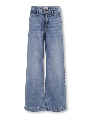 (-42%) Kids ONLY Damen Kogcomet Wide Leg DNM Mat085 Noos, Medium Blue Denim, 140 EU