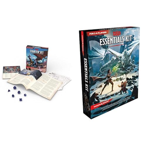 Dungeons and Dragons Starter Bundle - Learn to Play with The D&D Essentials Kit and D&D Starter Set: Dragons of Stormwreck Isle