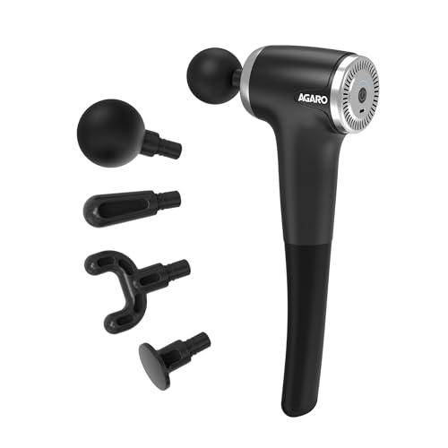 Regency Gun Massager, 4 Heads, 13 Speed, Rechargeable, Handheld, Percussion Muscle Massager for Full Body Massage, Muscle Relaxation of Neck, Shoulder