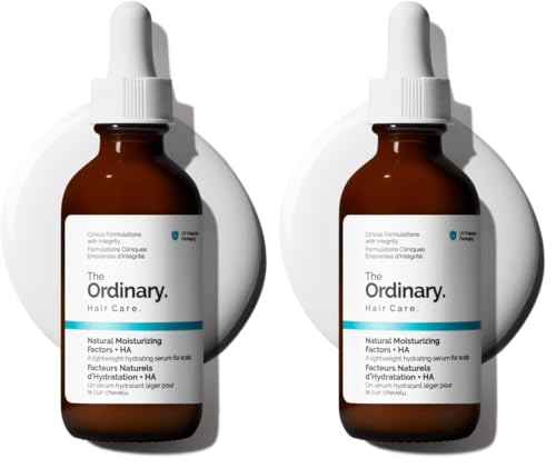 The Ordinary Hair Care Natural Moisturizing Factors + Hyaluronic Acid, Lightweight Hydrating Scalp Serum with Hyaluronic Acid and Squalane, 2 Fl Oz (Pack of 2)