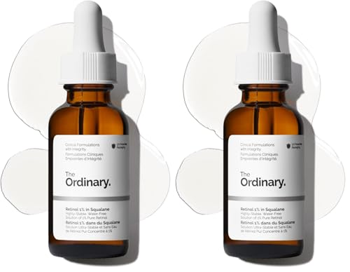 The Ordinary Retinol 1% in Squalane, High-Strength Retinol Serum for Anti-Aging and Skin Smoothing, 1 Fl Oz (Pack of 2)