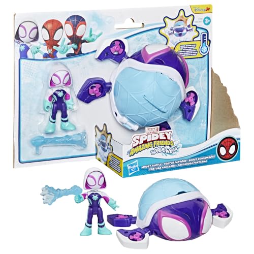 SPIDEY AND HIS AMAZING FRIENDS Marvel Water-Webs Ghost Turtle, 3-Inch (7.6 CM) Toy Submarine & Action Figure, Super Hero Water Toys, Kids Ages 3+