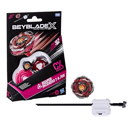 Beyblade X Reaper Incendio T 4-70K CX Starter Pack Set, Balance Type Top and Launcher; Authentic Takara Tomy Battle Tops Games, Toys for Boys and Girls 8+