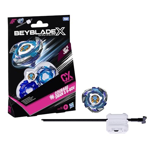 Beyblade X Courage Dran S 6-60V CX Starter Pack Set, Attack Type Top and Launcher; Authentic Takara Tomy Battle Tops Games, Toys for Boys and Girls 8+