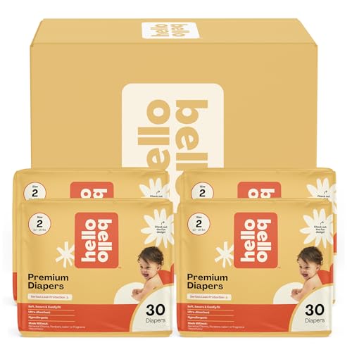 Hello Bello Diapers, Size 2 (10-16 lbs) Flower Child, 120 Count Value Pack of Premium Disposable Baby Diapers, Hypoallergenic with Soft, Cloth-Like Feel
