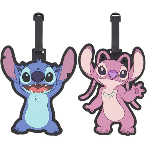 Stitch and Angel Suitcase ID Tag Set