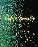 Wicked Composition Notebook | Defy Gravity | Black, Green, Gold, Sparkly | Wide Ruled, 7.5 x 9.25, 120 Pages | For kids, teens, adults