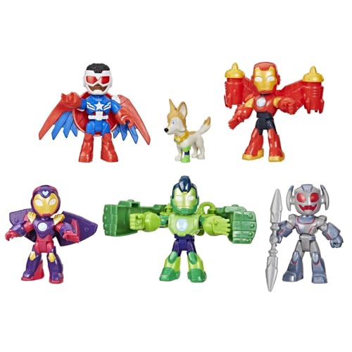 IRON MAN AND HIS AWESOME FRIENDS Marvel Armored-Up Avengers Pack, 3-Inch (7.6 CM) Action Figures, Toy Playsets for Boys & Girls, Ages 3+