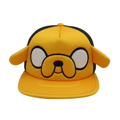 Adventure Time Trucker Hat, Jake The Dog Adult Baseball Cap with Flat Brim and 3D Ears, Multi, One Size