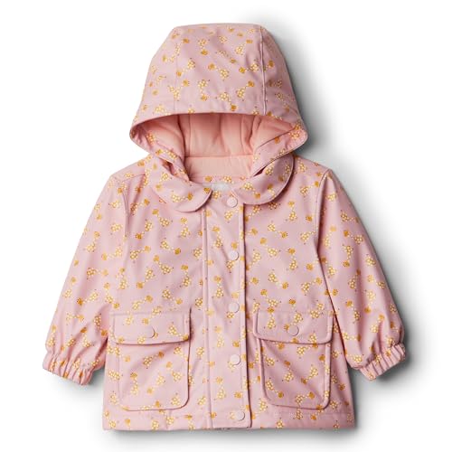 Amazon Essentials x Sofia Grainge Baby Girls' Water-Repellent Rain Jacket, Light Pink Giraffe, 18 Months