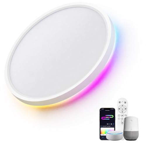 (-36%) LuminexDesigns RGB LED Deckenleuchte Dimmbar Fernbedienung Alexa Steuerbar