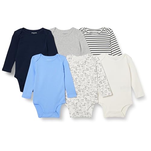 Amazon Essentials long-sleeve cotton baby bodysuits in preemie sizing