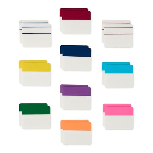 Amazon Basics Rectangular Tabs, 2 inch in Wide, 500 Pieces, Assorted Colors