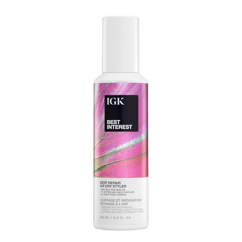 IGK Best Interest Deep Repair Air-Dry Styling Cream for Damaged Hair, 5 Oz