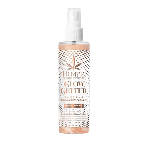 Hempz NEW Glow Getter Hydrating Body Mist, Perfume Shimmer Spray with sparkle 4.22 oz. : Beauty & Personal Care