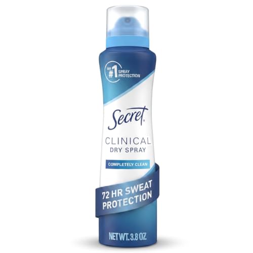 Secret Clinical Strength Dry Spray Antiperspirant & Deodorant for Women, Completley Clean Scent, 3.8oz