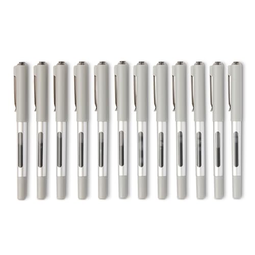 Amazon Basics Liquid Ink Rollerball Pens, Fine-Tip, 0.7mm, Black, 12-Pack, 5.08 in x 0.47 in x 0.35 in