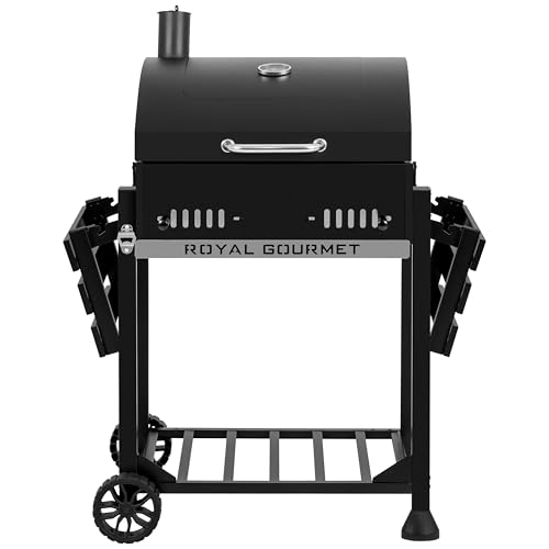 Royal Gourmet CD1824ET Movable Charcoal BBQ Grill with Foldable Side Tables, Outdoor Barbecue Grill with 470 Sq. In. Coo