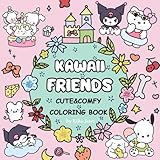 KAWAII FRIENDS: Coloring Book for Adults and Teens Featuring Super Cute Animal Characters with Easy and Simple Designs for Relaxation (Cute&Comfy)