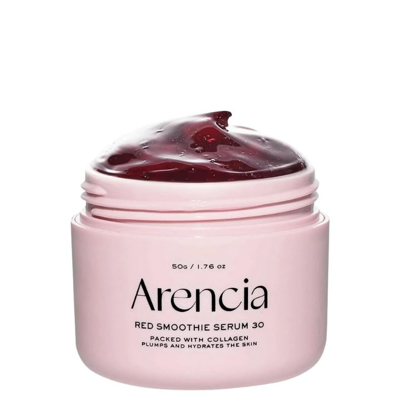 Arencia Overnight Red Smoothie Face Mask Serum, Glowing & Soothing with 30% red collagen, Niacinamide, Peptide, Vitamin E