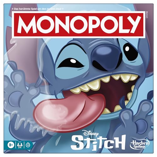 (-48%) Monopoly Disney Stitch Edition Brettspiel | basiert auf Disneys Lilo & Stitch | offiziell Lizenziertes Disney Kinderspiel | ab 8 | 2-4 Spieler | 30 Min. - Deutsche Version