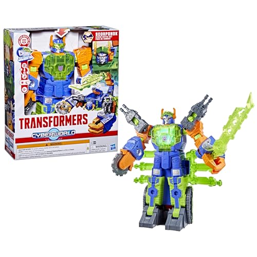 Transformers CYBERWORLD Scorponok Strike Battle Set, Converting Action Figure Playset with Lights and Sounds, Robot Toys for Boys and Girls 6 and Up