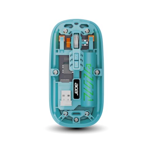 Acer Clearview Wireless Mouse, Dual Mode Bluetooth 5.2 & 2.4GHz, Rechargeable 500mAh Battery, RGB Lighting, 3200 DPI Adjustable, Silent Portable Mouse