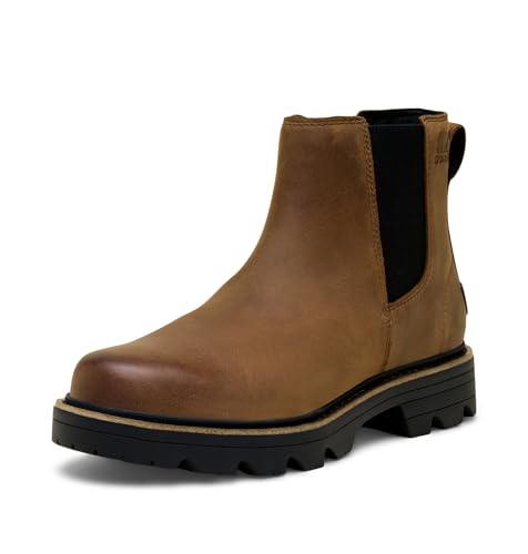 Sorel Women's Revel RD Chelsea Waterproof Boot, Tobacco/Black, 8.5