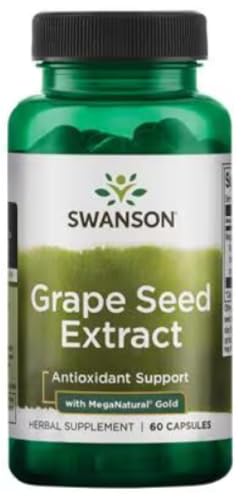 Swansons Swanson - Grape Seed Extract with MegaNatural Gold | Cardiovascular and Antioxidant Health - 60 Capsules