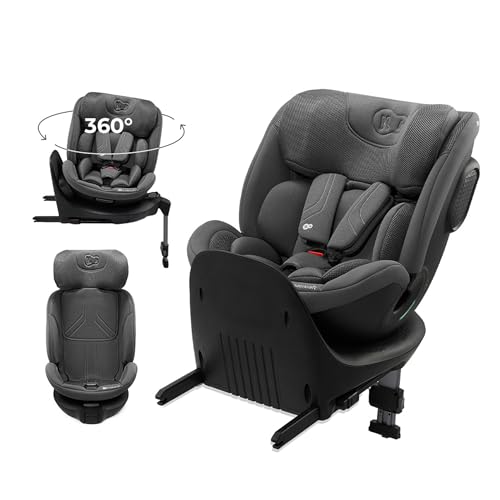 ⚡ BLITZDEAL (-35%) Kinderkraft XRIDER2 I-SIZE 40-150 cm, Kindersitz 0-36 kg, 0-12 Jahre, 5-Punkt-Gurte, 360 grad drehbar, Kinderautositz mit ISOFIX, FWF und RWF, verstärkte Kopfstütze, Memory-Schaum, Grau
