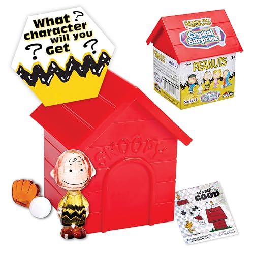 Cra-Z-Art Peanuts Crystal Surprise, Mini Plastic Crystal-Like Figures and Snoopy House Collectible Blind Bag Inspired Kids Toys for Ages 3 and Up