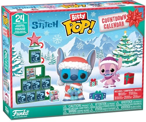 Funko Pop! Bitty Countdown Calendar: Stitch Holiday - 24 Days of Surprises - Collectible Vinyl Mini Figures - Mystery Box - Gift Idea - Holiday Present for Kids - Christmas or Birthday Countdown