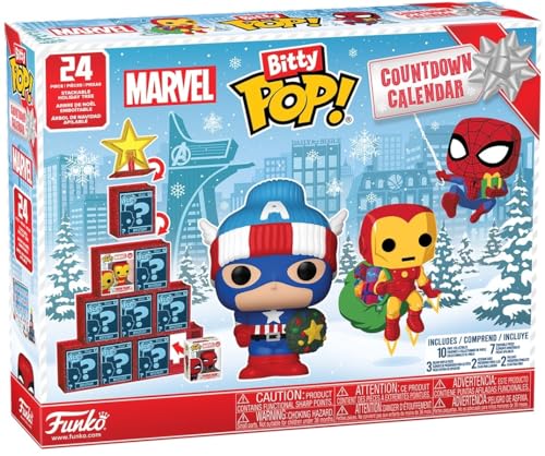 Funko Pop! Bitty Countdown Calendar: Marvel Comics - 24 Days of Surprises - Collectible Vinyl Mini Figures - Mystery Box - Gift Idea - Holiday Present for Kids - Christmas or Birthday Countdown