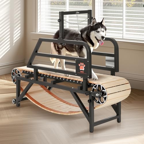 VEVOR Dog Treadmill for Large/Medium Dogs with Brake, Slatmill with 3 Adjustable Ramps, Doggy Pacer to Unleash Joy, Keep Active & Fit, Supports Up to 330 lbs