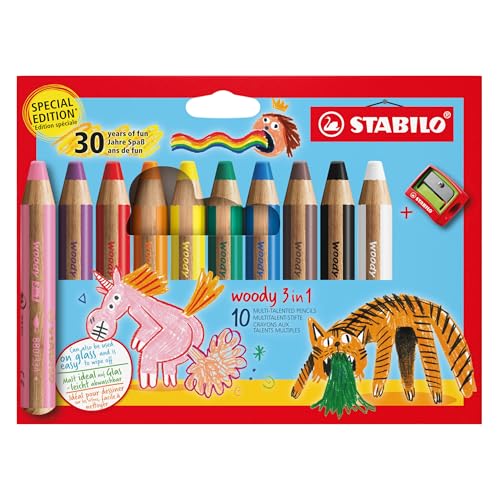(-42%) STABILO - Buntstift, Wasserfarbe & Wachsmalkreide - woody 3 in 1