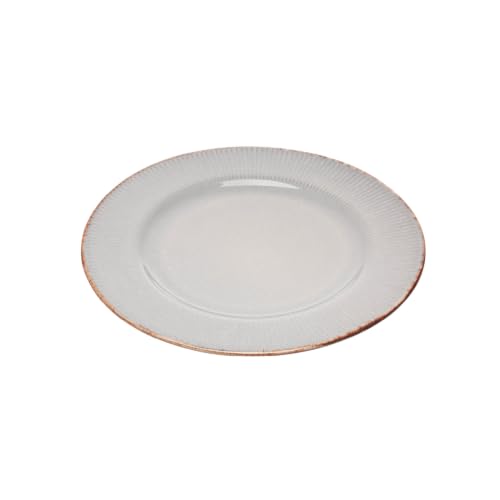 LYOR - Prato Raso de Cerâmica Linear Cinza 27cm