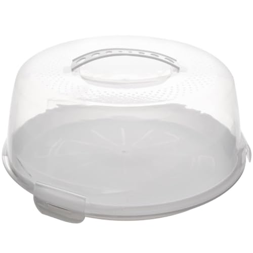 LYOR - Prato para Bolo de Plástico com Tampa e Alça Branco